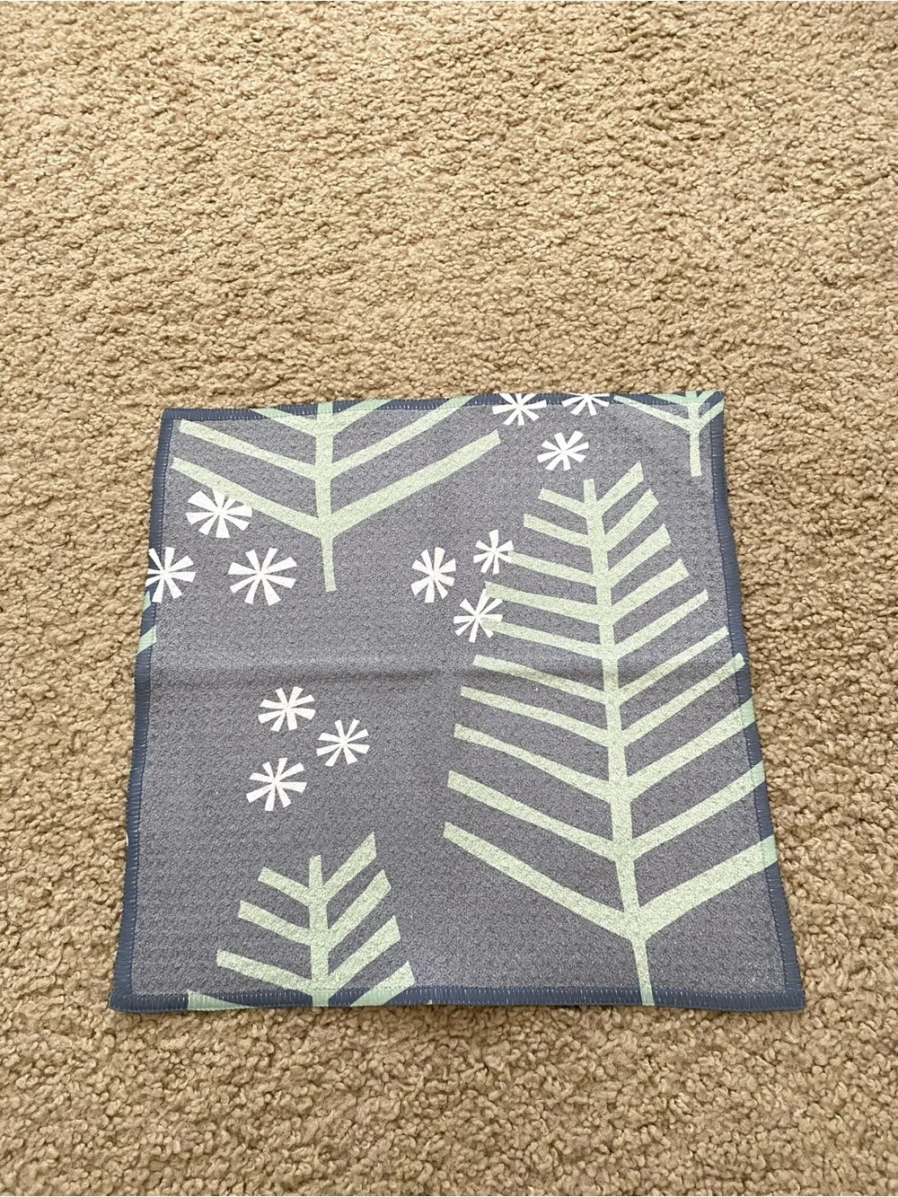 Geometry Tea Towel and Dish Cloth Trees Snowflake Holiday Winter Christmas